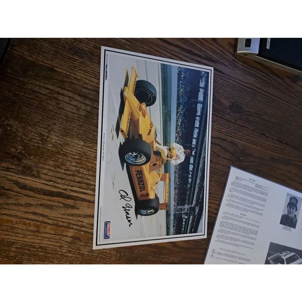 Vintage Al Unser Racing Pictorial Driver Card 11x17 Sport Star 1965–78 Poster